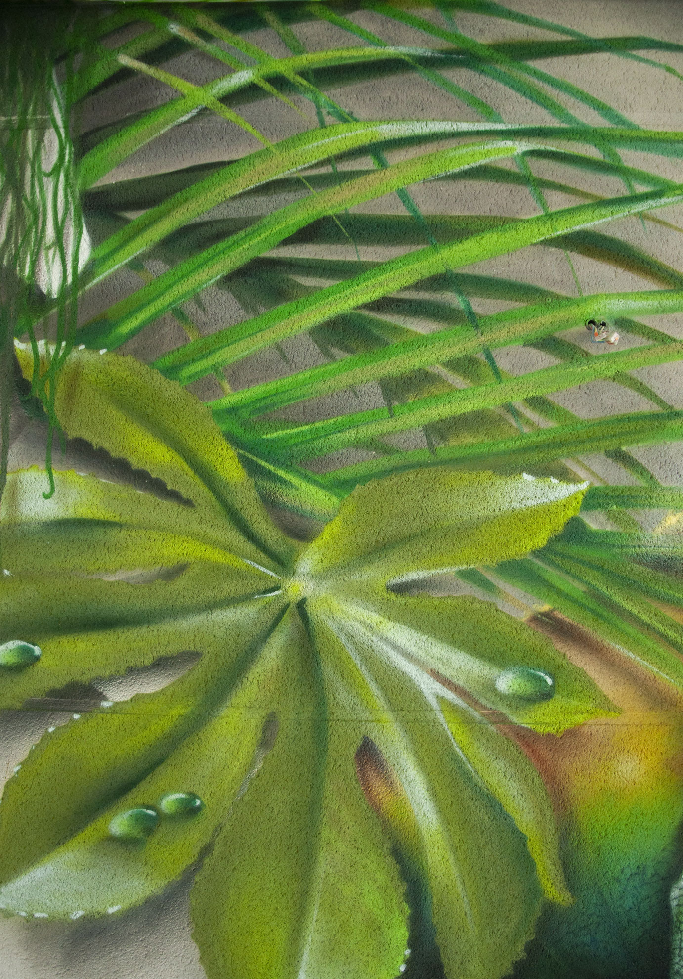 décor réaliste iguane peinture nature jungle